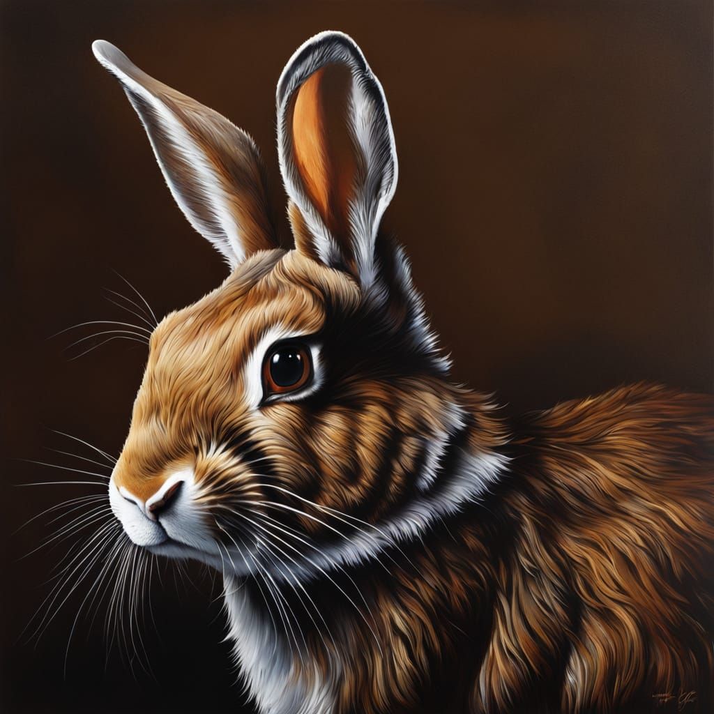 Dark Brown Rabbit Painting