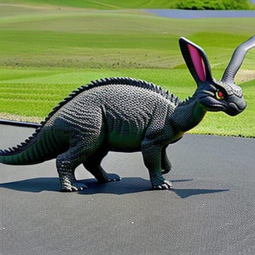 Photorealistic Scaled Dragon Bunny Hybrid