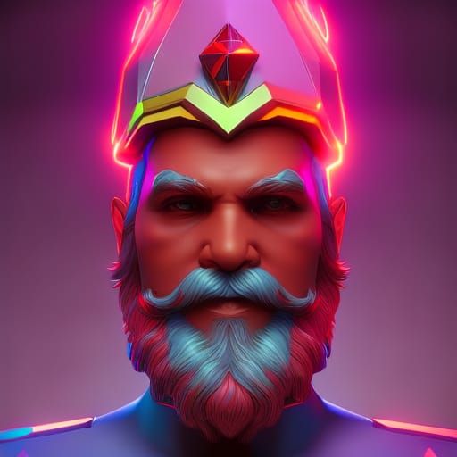 Funky Disco Gnome Portrait in Hyperdetailed Style