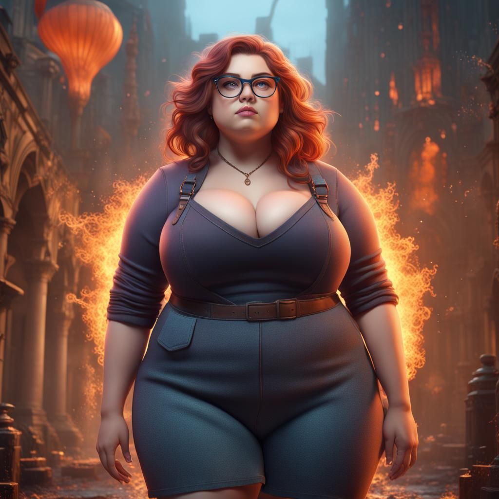 Detailed Matte Painting of a Chubby Girl