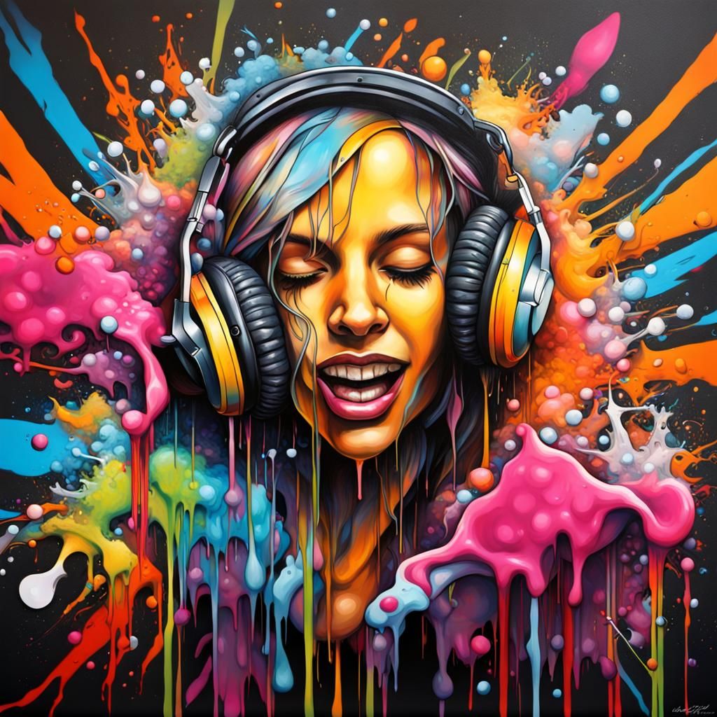 Colorful Graffiti Art with Oil Gouache Effects