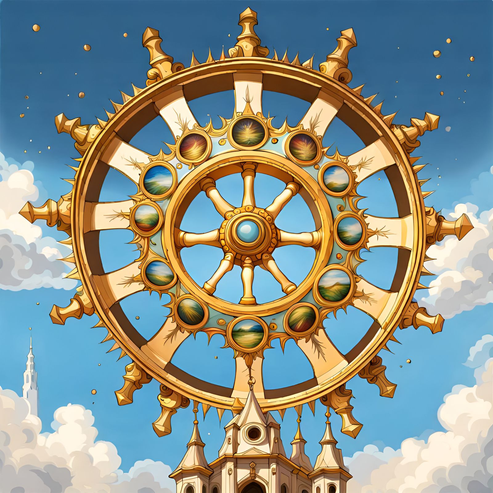 Baroque Wheel Ascends to the Heavens