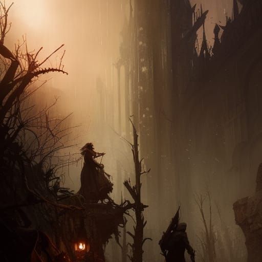 Dark Fantasy Art with Dynamic Lighting in 8K
