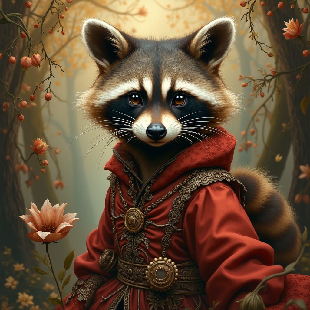 Baroque Raccoon in Renaissance Style