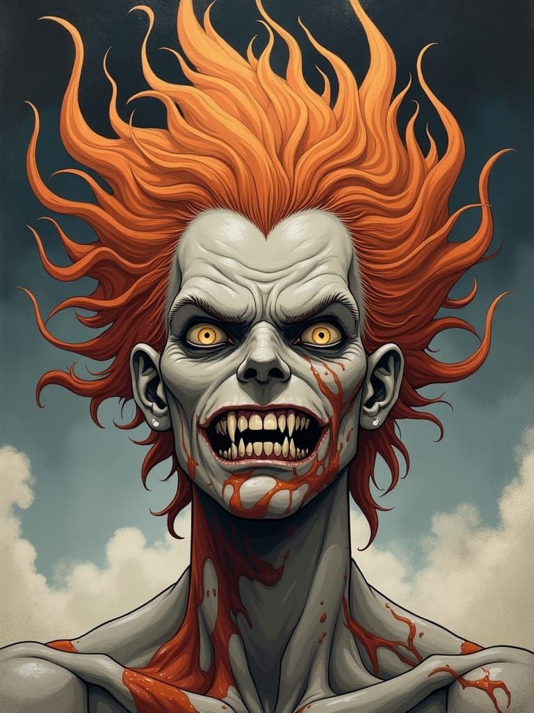 Vampire Exudes Dominance Under Dark Moonlit Skies in Vibrant...