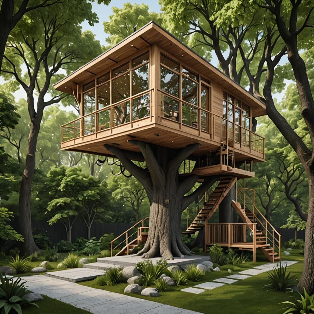 Post-Modern Realistic Tree House Design