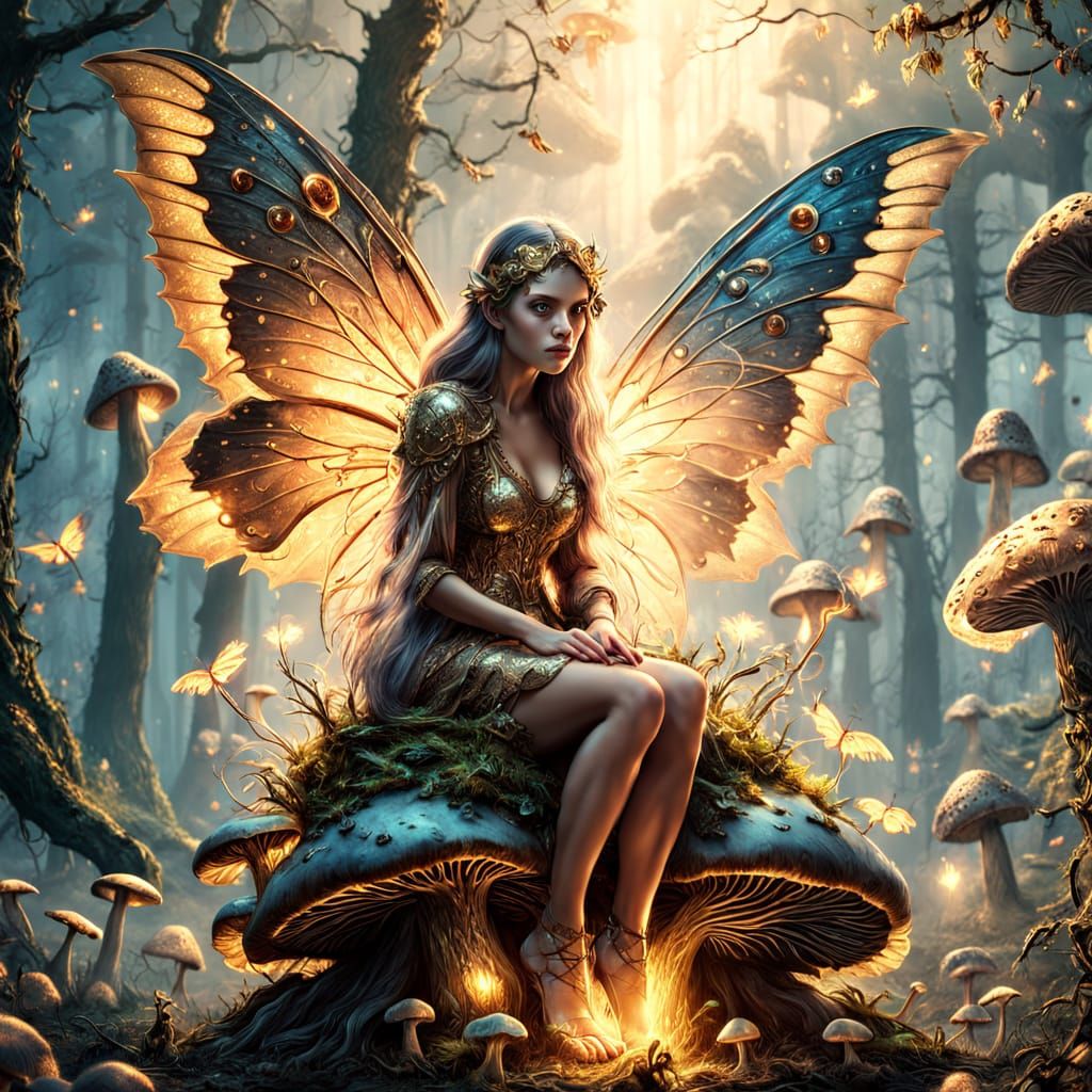 Hate Fairy in Misty Forest: Digital Matte Painting