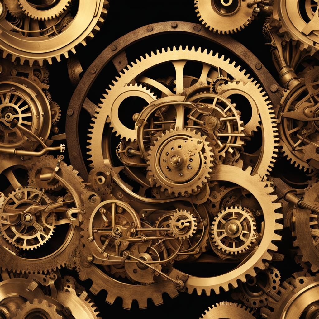 Steampunk Saxophone Gears Engine