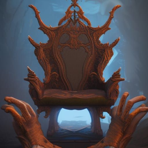 Fantastical Hand Chair: Detailed Matte Painting