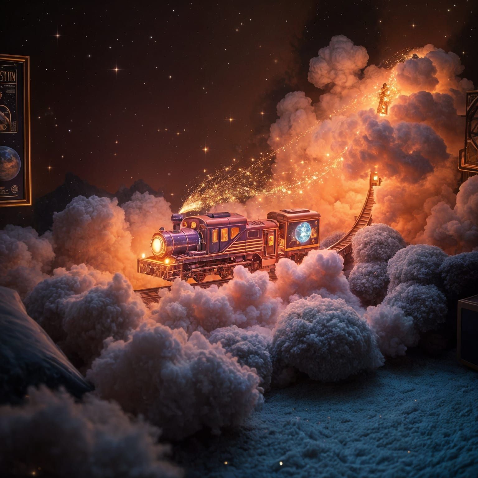 Holographic Train Zooms Through Stardust Room