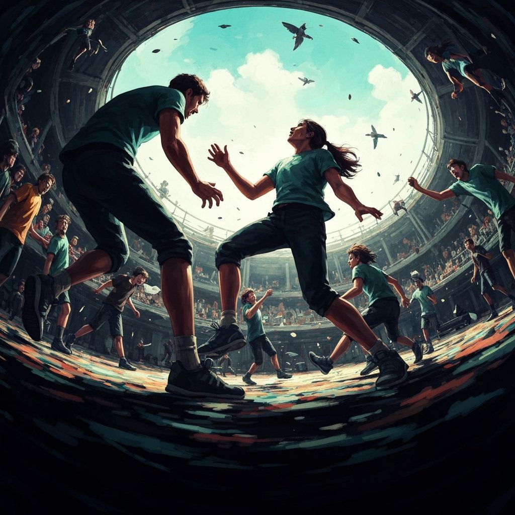 Drummer Plays in Rain-Soaked Streets with Neon Accents