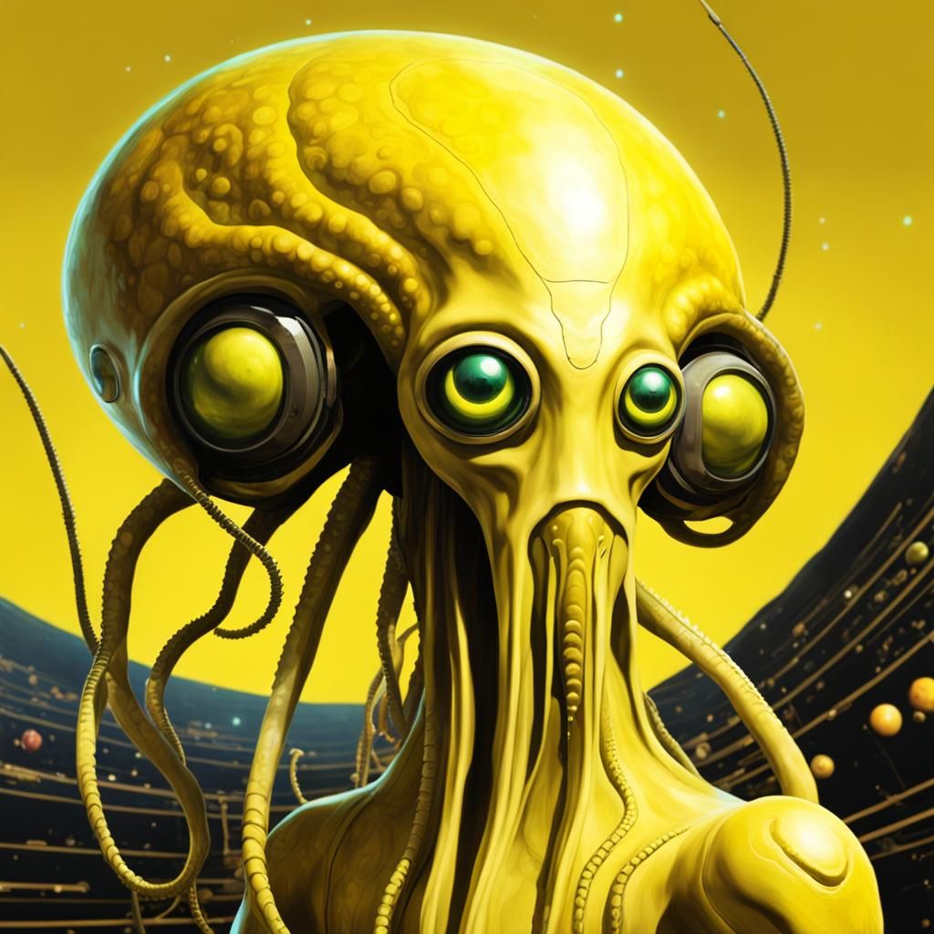 Exotic Alien Creature with Velvet Skin and Tentacles