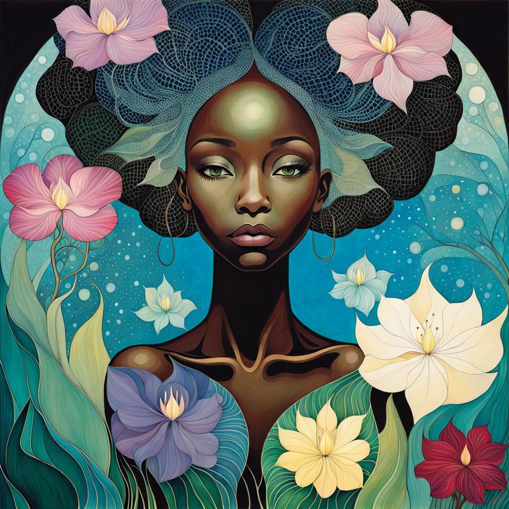 Extravagant Flower in Surreal Art Style