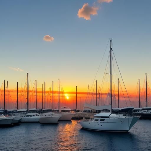 Sunset Harbor Silhouette: A Tranquil Maritime Scene