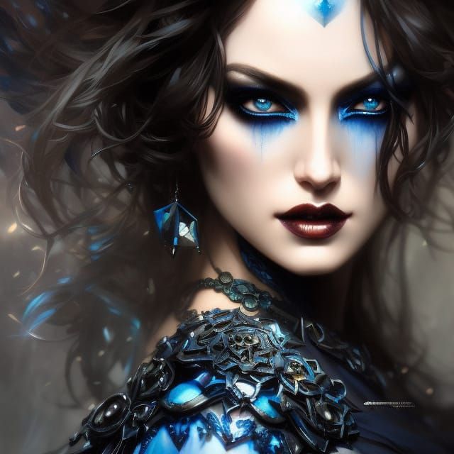Gothic Enchantress Portrait in Dark Fantasy Style
