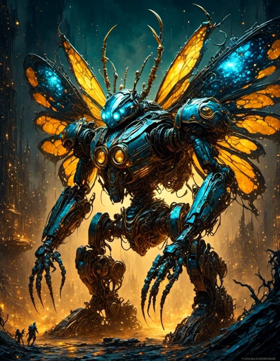 Titanic Mecha Knight Stands Over Battlefield