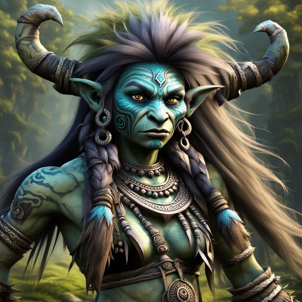 Tribal Troll Temptress Fantasy Portrait