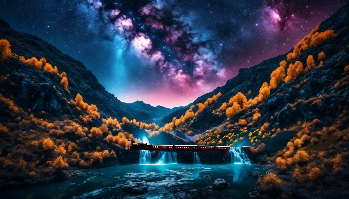 AI Generated Image of Train on Tracks