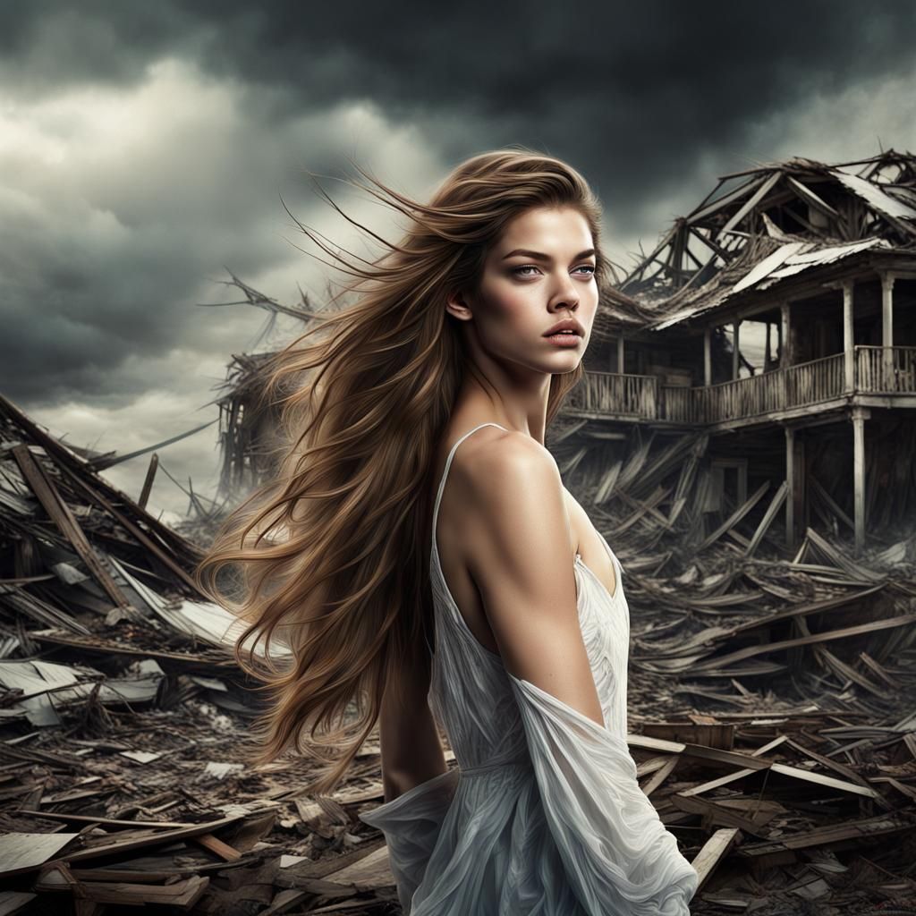 Dramatic Hurricane Aftermath: Windblown Beauty
