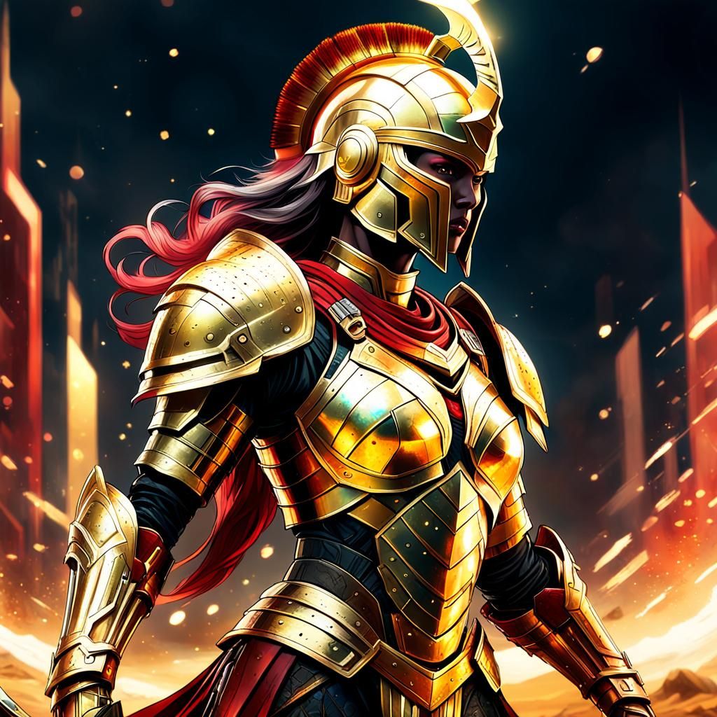 Holographic Spartan Warrior on Digital Battlefield