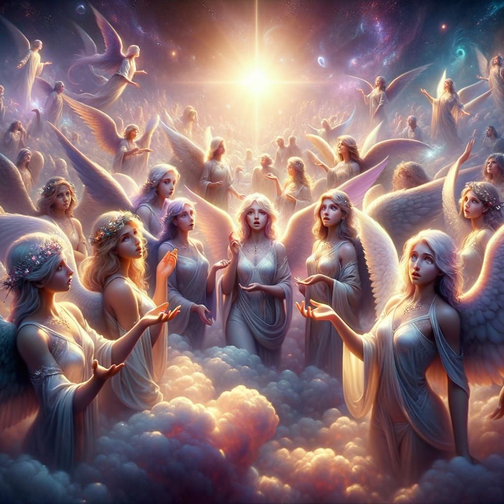 Angels in Celestial Domain: Matte Painting