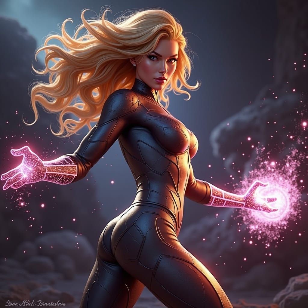 Suzan Storm 3D Render in Pin-Up Digital Art Style