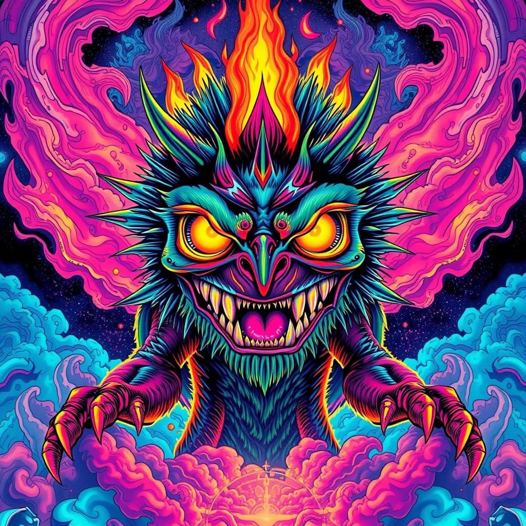 Combining the vibrant, psychedelic elements with the distinct styles of Ash Thorp, Simon Stålenhag, and Android Jones cr...