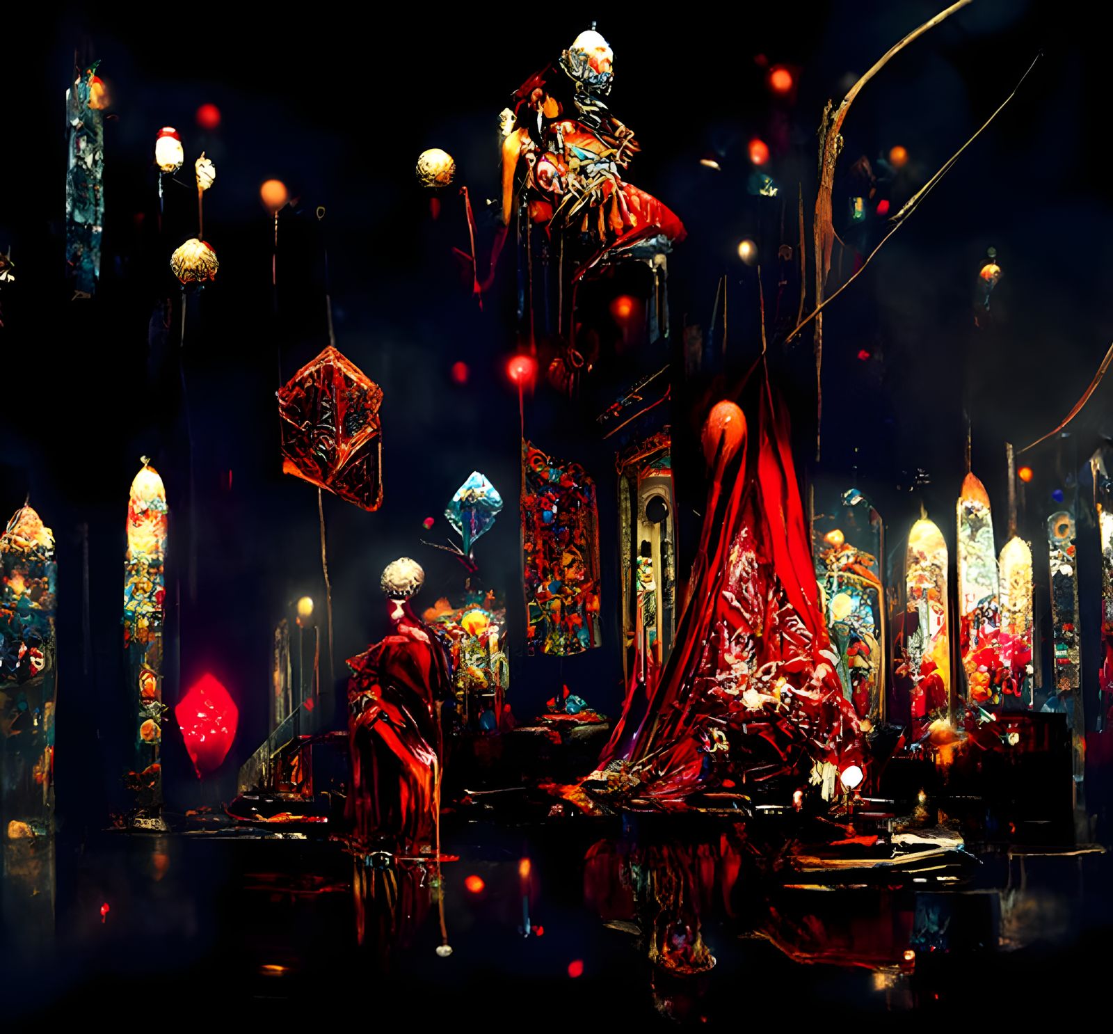 Afrofuturist Pharaoh in Kaleidoscopic Space