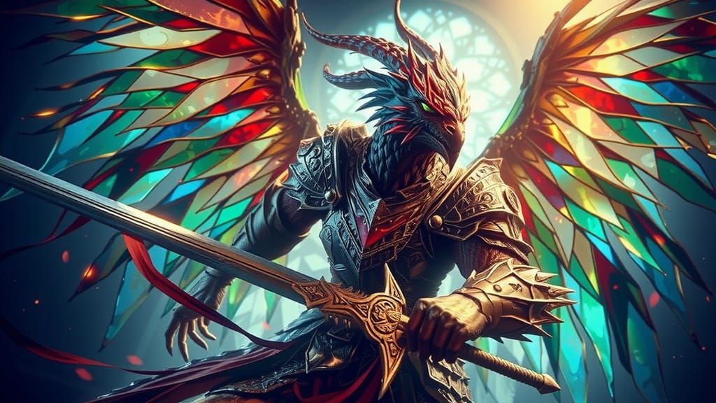 Dragonborn Temple Guardian in Majestic Armor