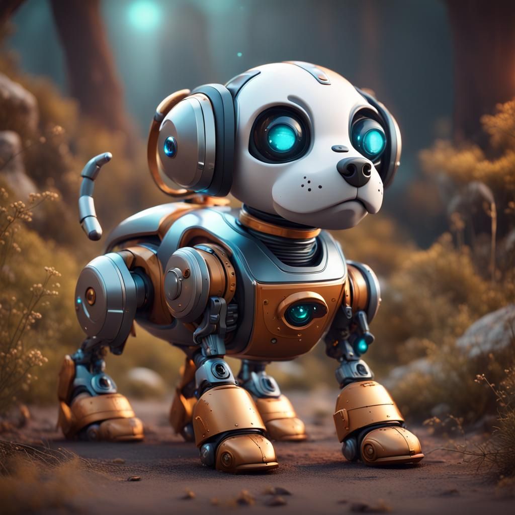 Cute Robot Dog Ready for Space Exploration