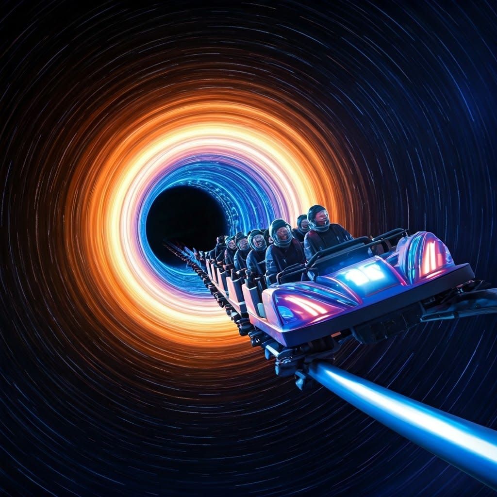 Sci-Fi Roller Coaster Ride to Black Hole
