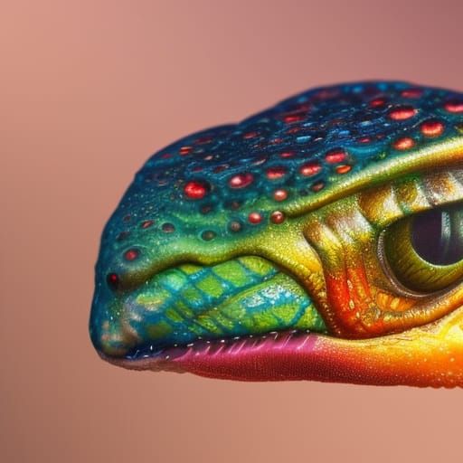Hyperdetailed Rainbow Frog Concept Art