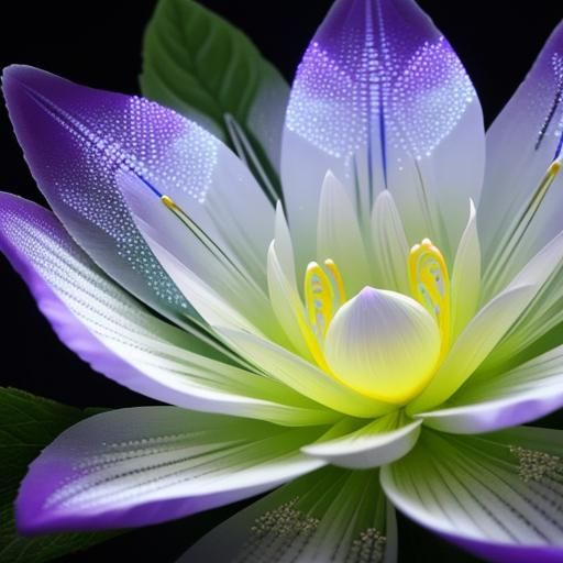 Bioluminescent Glass Flowers with Glittering Patterns