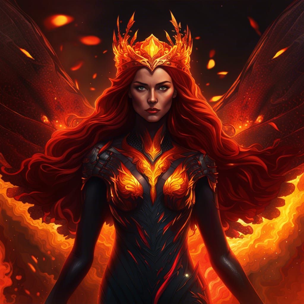 Dark Phoenix: Jean Grey Fire Goddess in 8K