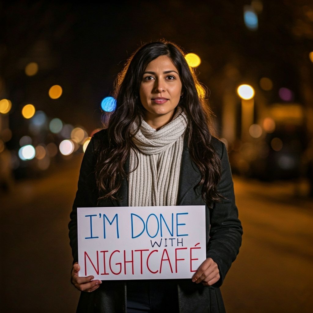 Woman Declares "I'm Done with Nightcafe"