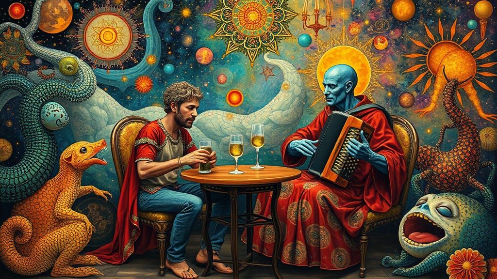 Psychedelic Utopia with Sacred Geometry, Maximalist Art