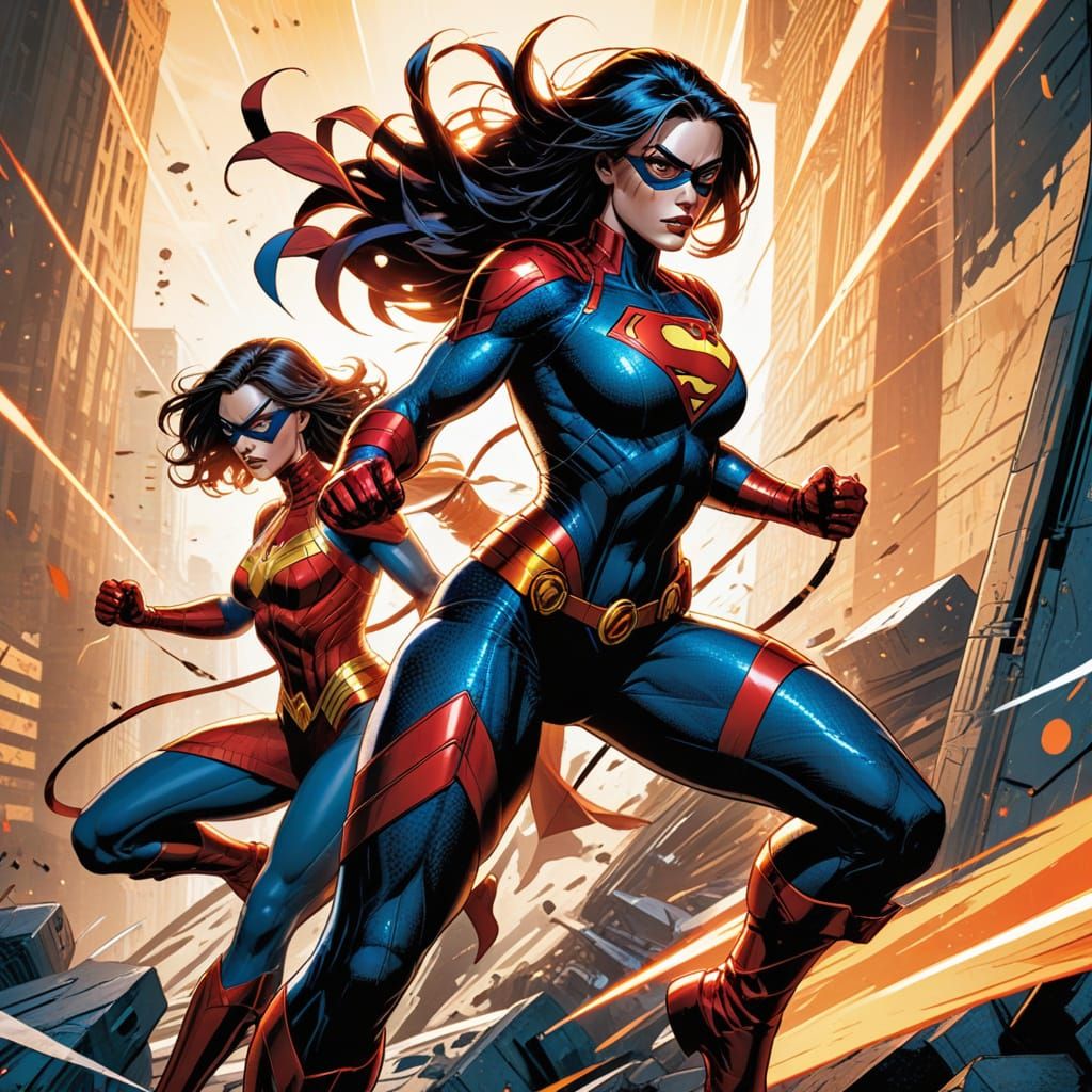 Vibrant Female Superheroes Unite in Dynamic Manga-Inspired A...