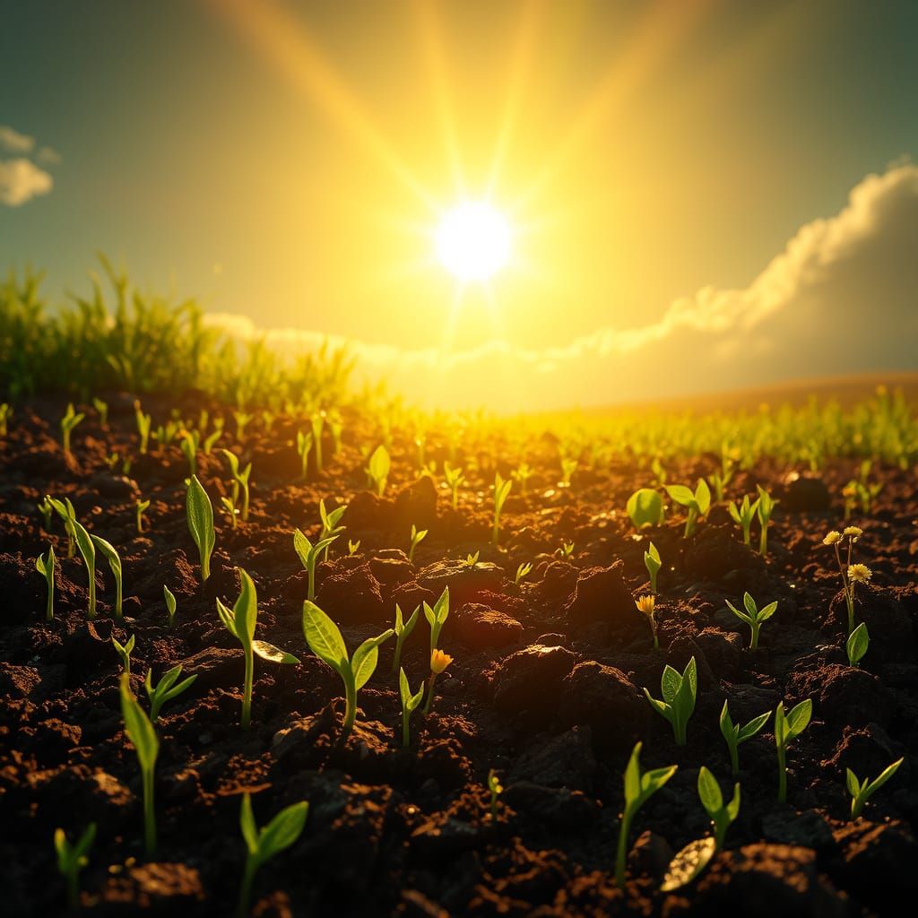 Lush Landscape Bathed in Golden Light