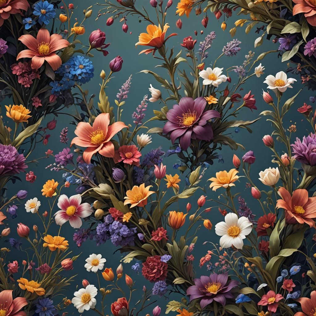 Intricate Floral Liberty Prints in Detailed Matte Painting