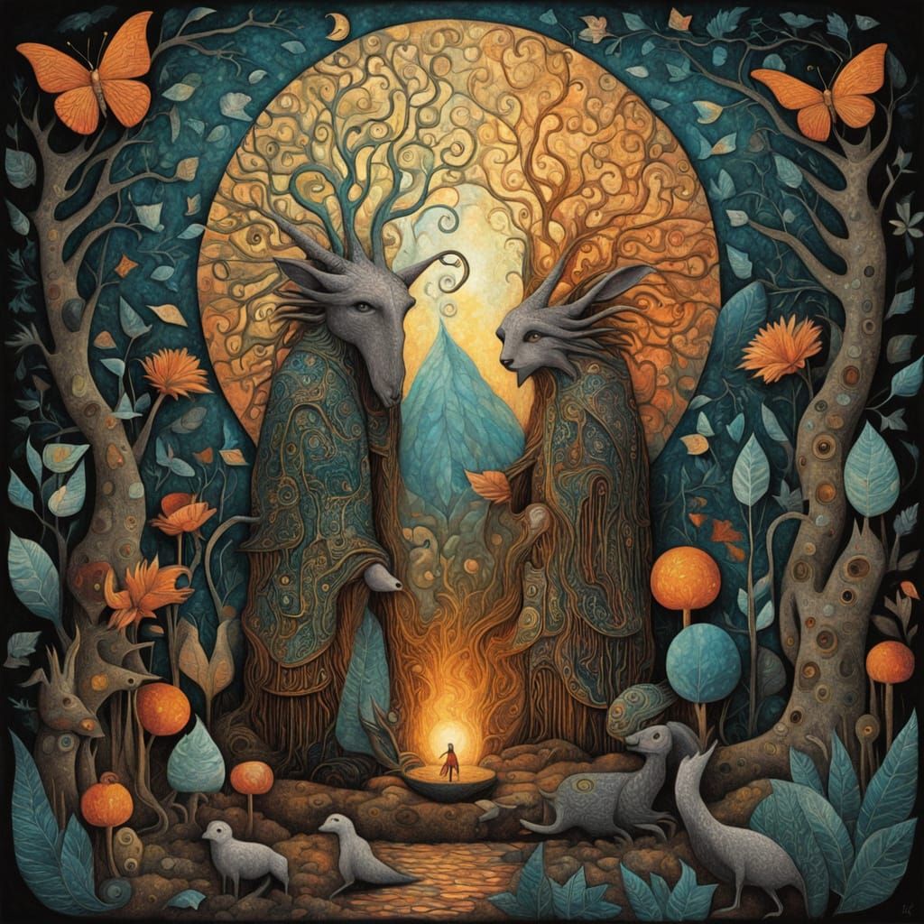 Enchanted Shaman Unites Shattered Melodies in Whimsical Scul...