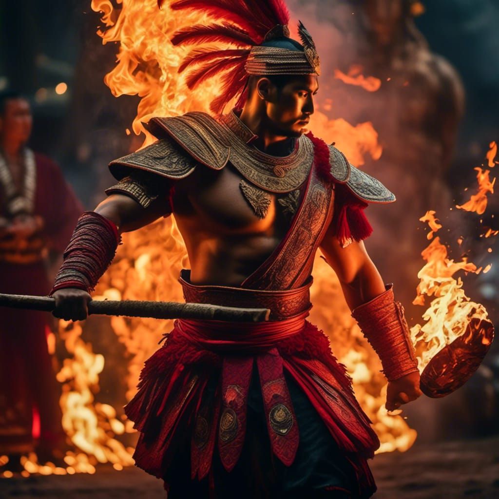 Samoan fire Dancer at the Polynesian Cultural Center