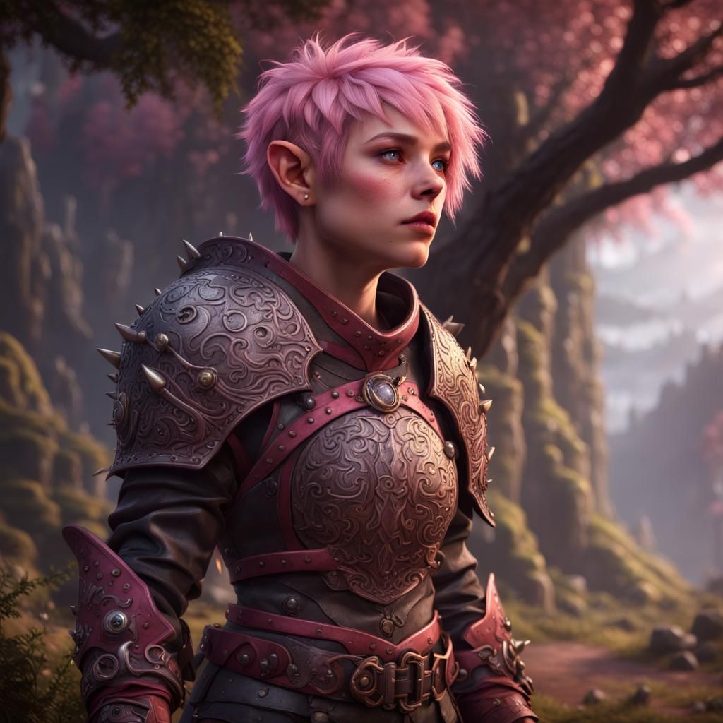 Halfling Druid in Detailed Matte Painting Style