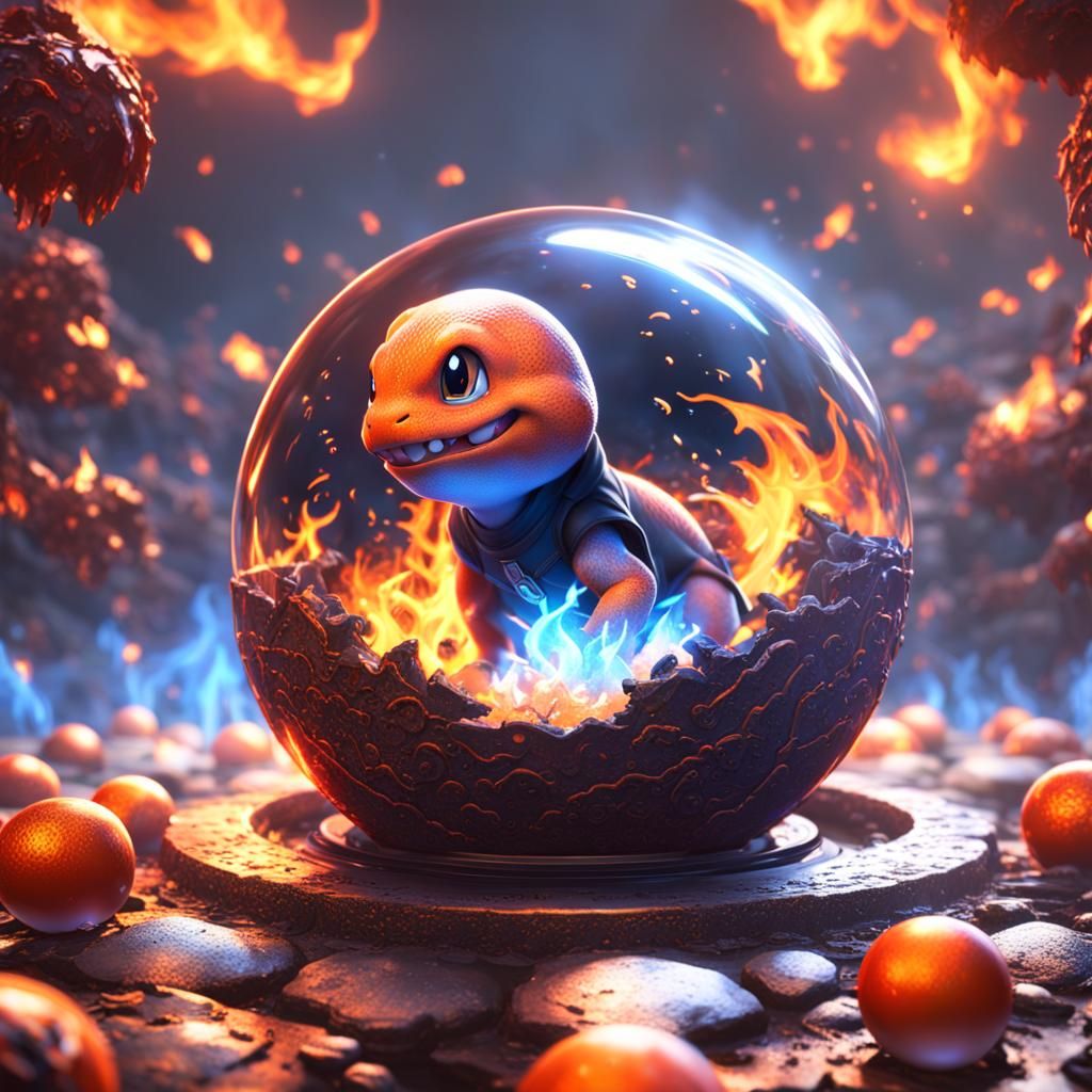 Charmander in Poké Ball: Fantasy Concept Art
