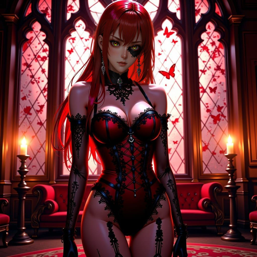Asuka Langley in Decaying Opera House, Gothic Surrealism
