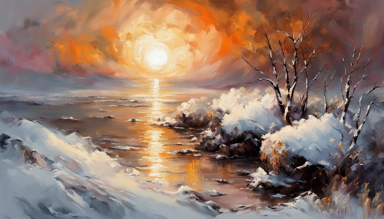 Winter Seascape Snowstorm: Fabio Cembranelli Style
