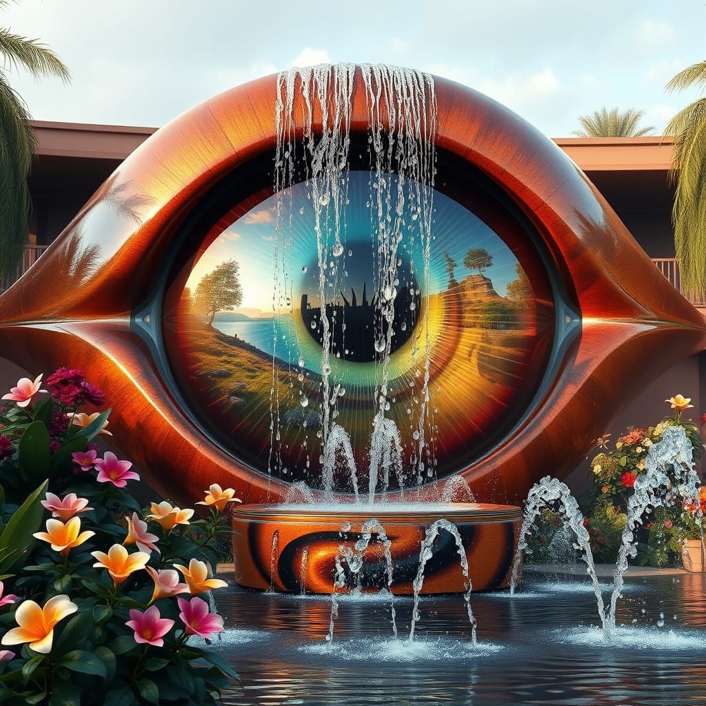 Hazel Eye Fountain Reflecting Nature's Beauty