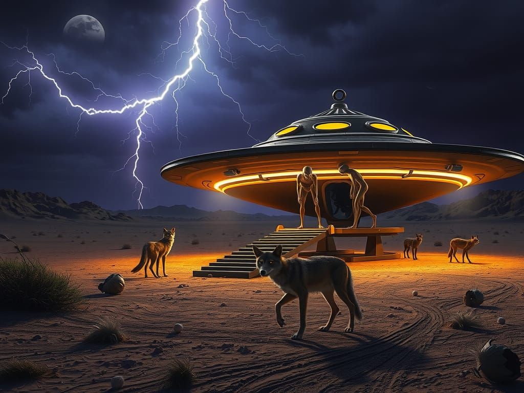 Aliens Land on Earth Under Ominous Sky