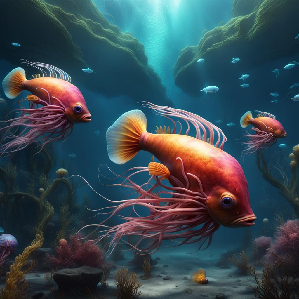 Fantastical Underwater World with Jellyfish