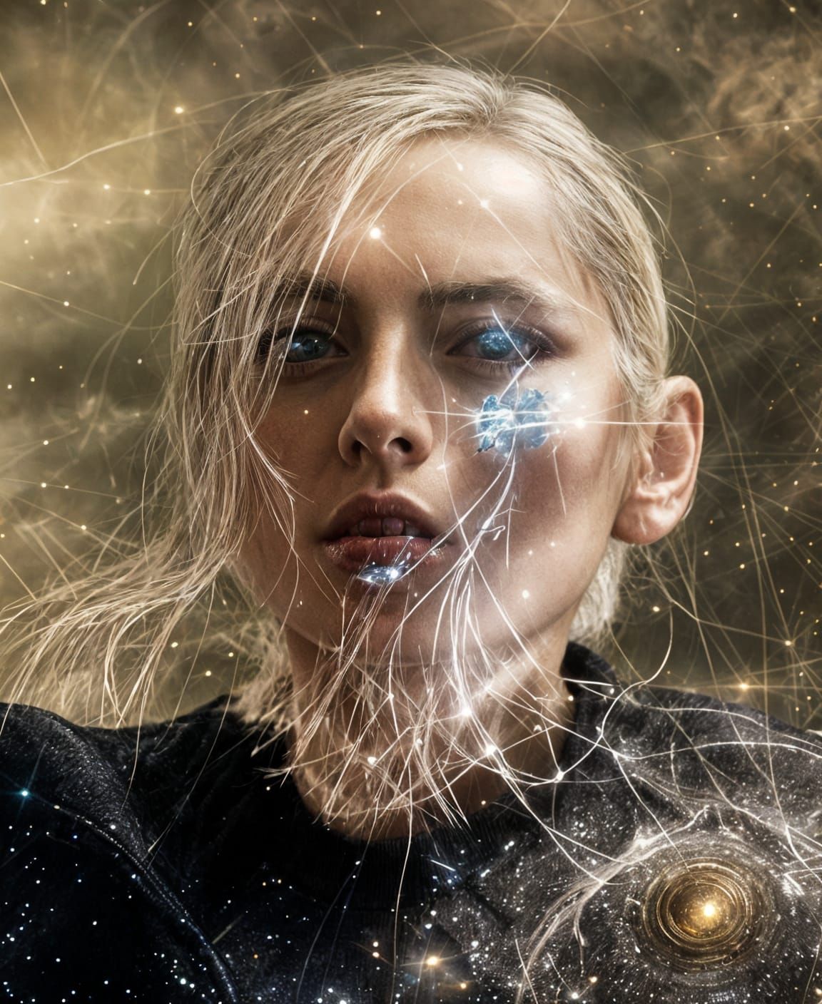 Debbie Harry in Surreal Laboratory, Hyperdetailed Photograph...