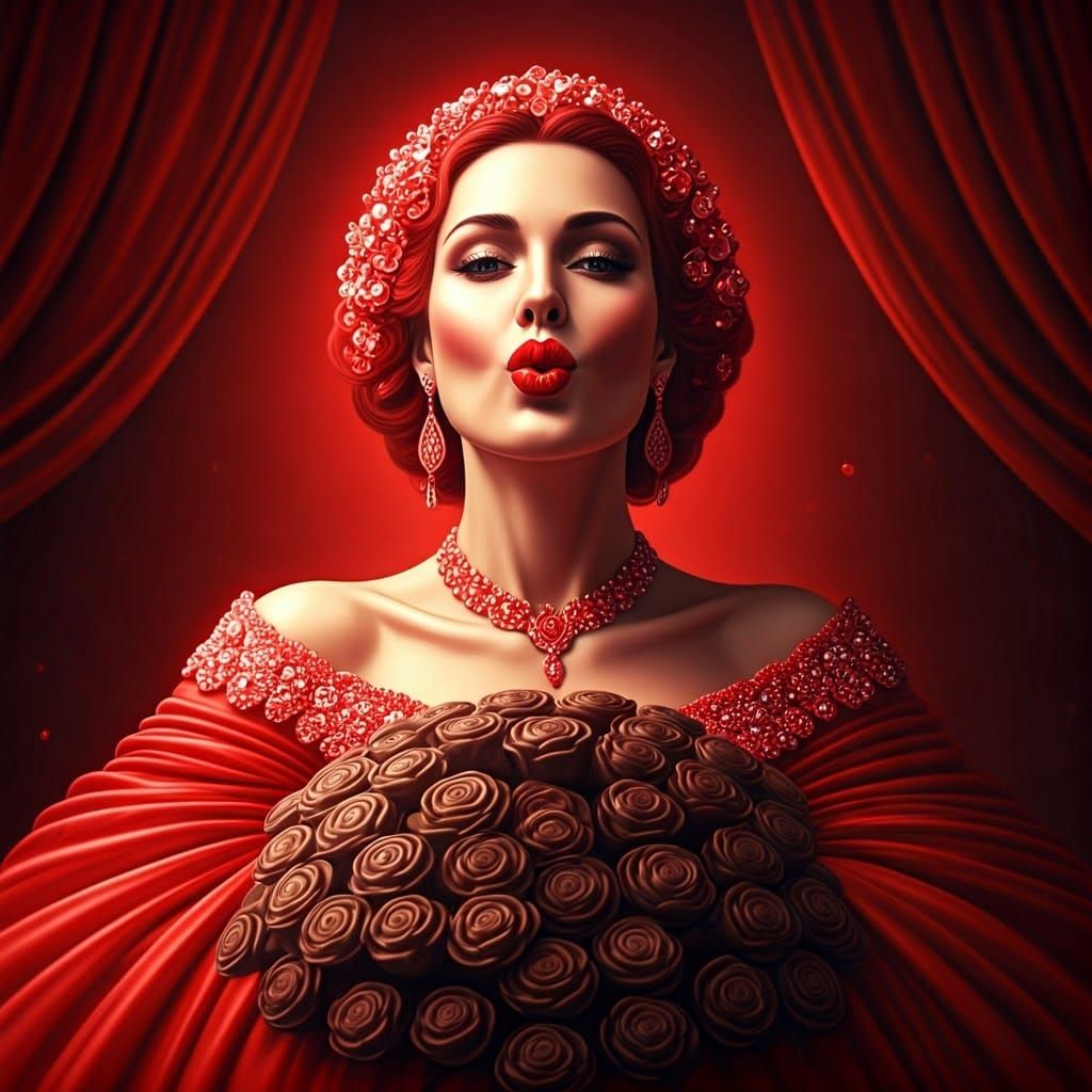 Chocolate Box Valentine in Opulent Digital Painting